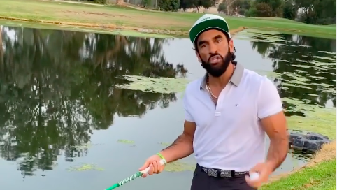 Manolo Vega tells golf fans how to take drop from water in classic MANOLO-STYLE